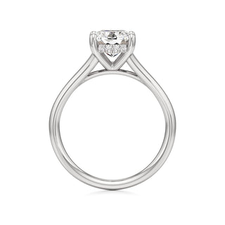 Split Plain Hidden Halo Marquise Engagement Ring