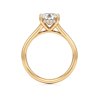 Split Plain Hidden Halo Marquise Engagement Ring