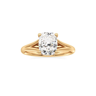 Split Plain Hidden Halo Marquise Engagement Ring