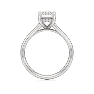 Split Plain Hidden Halo Marquise Engagement Ring