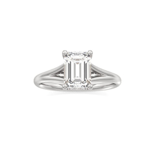 Split Plain Hidden Halo Marquise Engagement Ring