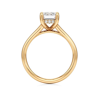 Split Plain Hidden Halo Marquise Engagement Ring