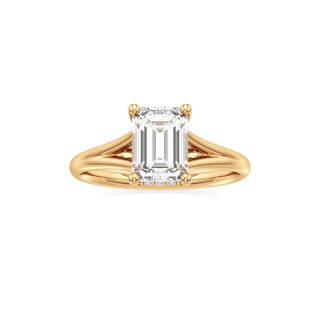 Split Plain Hidden Halo Marquise Engagement Ring