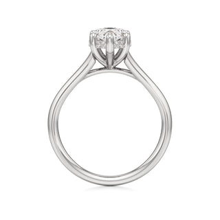 Split Plain Hidden Halo Marquise Engagement Ring