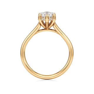 Split Plain Hidden Halo Marquise Engagement Ring