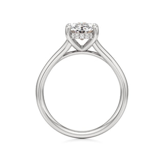 Split Plain Hidden Halo Marquise Engagement Ring