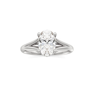 Split Plain Hidden Halo Marquise Engagement Ring