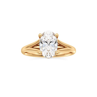 Split Plain Hidden Halo Marquise Engagement Ring