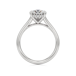 Split Plain Hidden Halo Marquise Engagement Ring