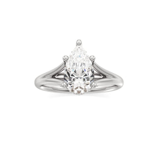 Split Plain Hidden Halo Marquise Engagement Ring