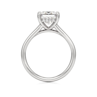 Split Plain Hidden Halo Marquise Engagement Ring
