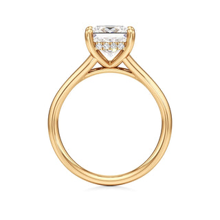 Split Plain Hidden Halo Marquise Engagement Ring