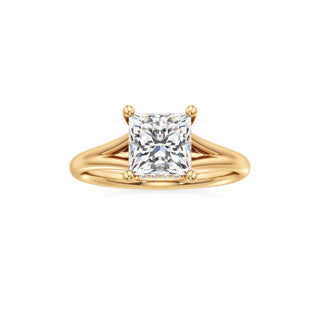 Split Plain Hidden Halo Marquise Engagement Ring