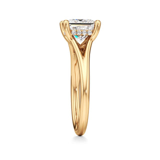 Split Plain Hidden Halo Marquise Engagement Ring