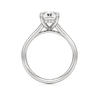 Split Plain Hidden Halo Marquise Engagement Ring