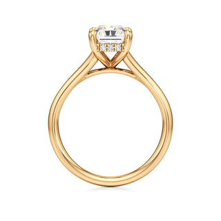Split Plain Hidden Halo Marquise Engagement Ring