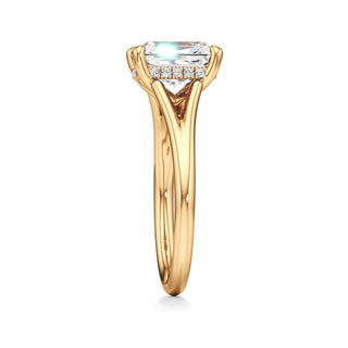 Split Plain Hidden Halo Marquise Engagement Ring
