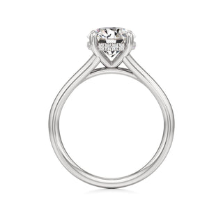 Split Plain Hidden Halo Marquise Engagement Ring