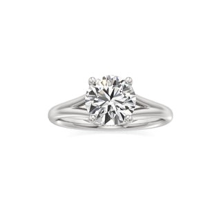Split Plain Hidden Halo Marquise Engagement Ring