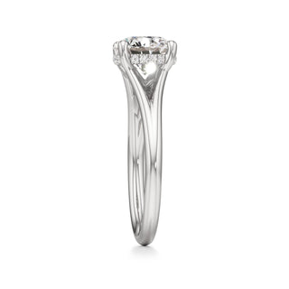 Split Plain Hidden Halo Marquise Engagement Ring