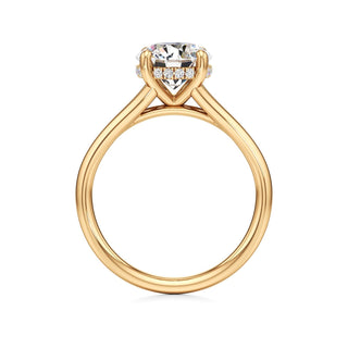 Split Plain Hidden Halo Marquise Engagement Ring