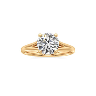 Split Plain Hidden Halo Marquise Engagement Ring