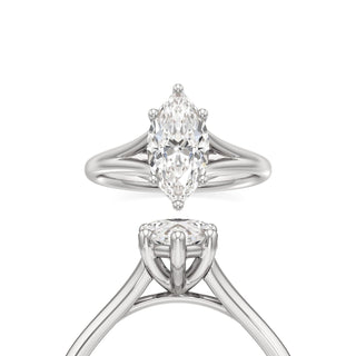 Split Plain Six Prong Oval Engagement Ring