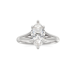 Split Plain Six Prong Marquise Engagement Ring