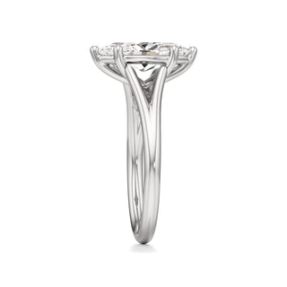 Split Plain Six Prong Marquise Engagement Ring