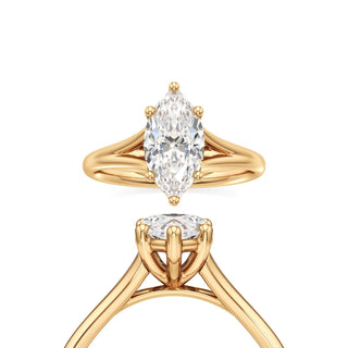 Split Plain Six Prong Oval Engagement Ring