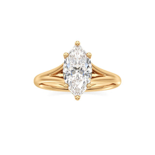 Split Plain Six Prong Marquise Engagement Ring