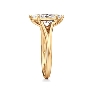Split Plain Six Prong Marquise Engagement Ring
