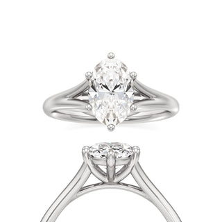 Split Plain Six Prong Oval Engagement Ring