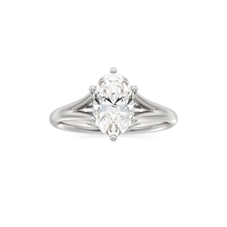 Split Plain Six Prong Marquise Engagement Ring
