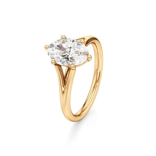 Split Plain Six Prong Marquise Engagement Ring