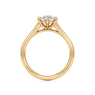 Split Plain Six Prong Marquise Engagement Ring