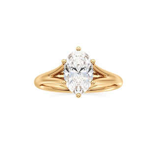 Split Plain Six Prong Marquise Engagement Ring