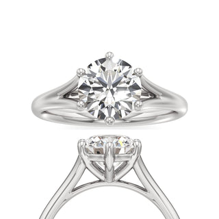 Split Plain Six Prong Oval Engagement Ring