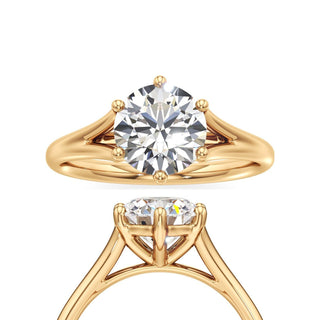 Split Plain Six Prong Oval Engagement Ring
