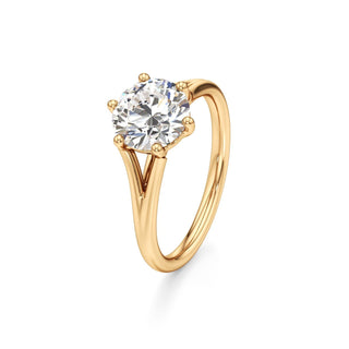 Split Plain Six Prong Marquise Engagement Ring