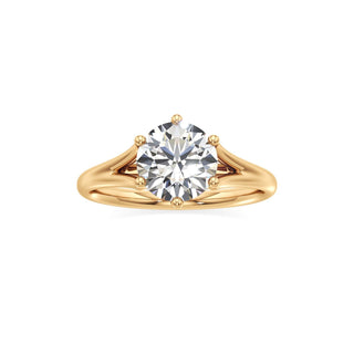 Split Plain Six Prong Marquise Engagement Ring