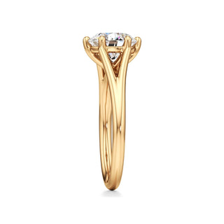 Split Plain Six Prong Marquise Engagement Ring