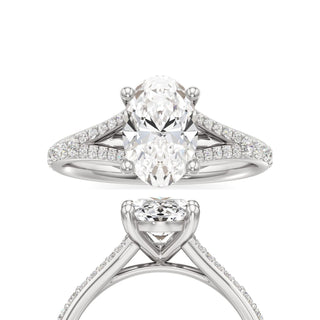 Split Prong Set Basket Pear Engagement Ring