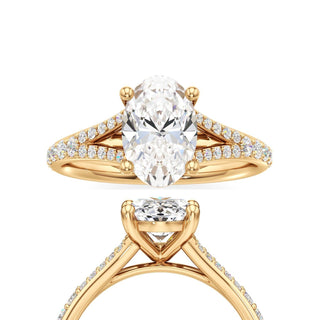 Split Prong Set Basket Pear Engagement Ring