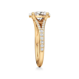 Split Prong Set Basket Pear Engagement Ring