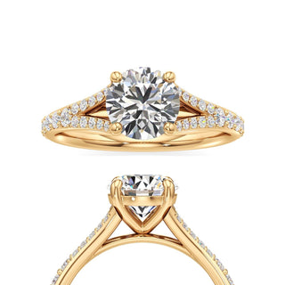 Split Prong Set Basket Pear Engagement Ring