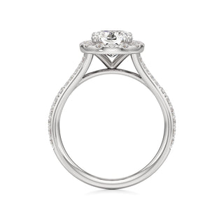 Split Prong Set Halo Round Engagement Ring