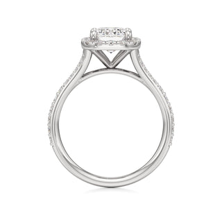 Split Prong Set Halo Round Engagement Ring