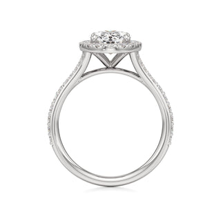 Split Prong Set Halo Round Engagement Ring
