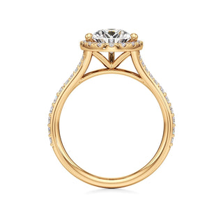 Split Prong Set Halo Round Engagement Ring